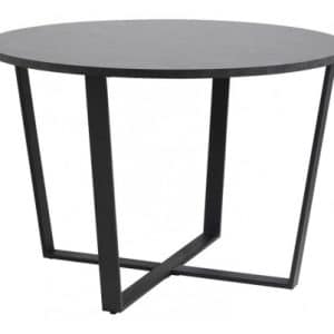 Amble Spisebord i metal og melamin Ø110 cm - Sort/Sort marmor