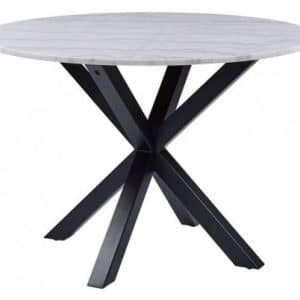 Heaven Spisebord i metal og marmor Ø110 cm - Sort/Hvid marmor