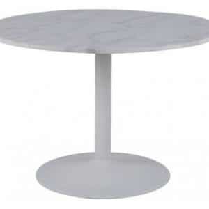 Tarifa rundt spisebord i marmor og metal Ø110 cm - Hvid/Hvid marmor