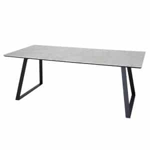 VENTURE DESIGN Estelle spisebord - hvid marmor og sort metal (200x90) - outletmodel