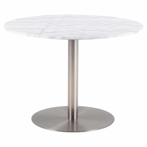 Spisebord, hvid poleret marmor