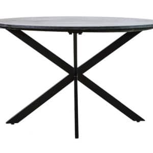 Rundt spisebord i marmor og metal H78 x B130 cm - Sort marmor/Sort