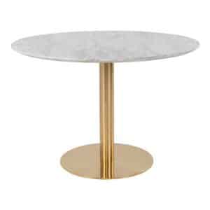 Spisebord med top i marmor look og ben i messing look ø110x75cm - 2201142