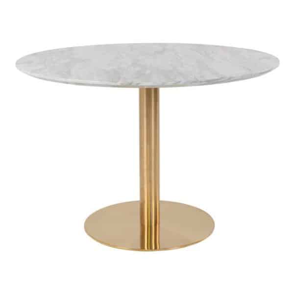 Spisebord med top i marmor look og ben i messing look ø110x75cm - 2201142