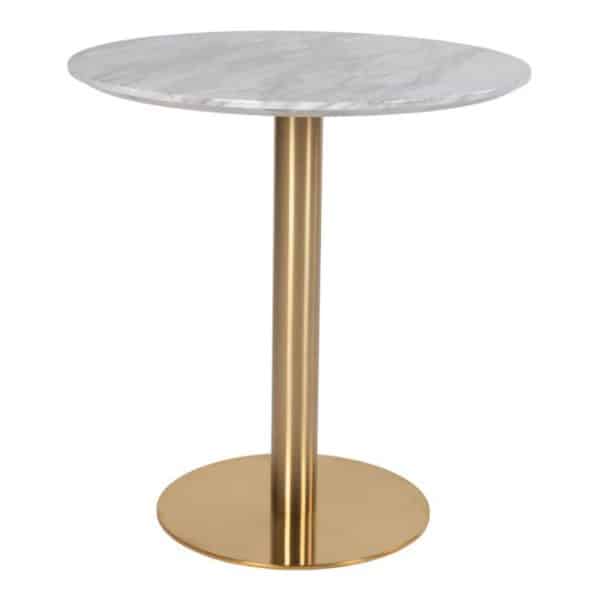 Spisebord med top i marmor look og ben i messing look ø70x75cm - 2201140