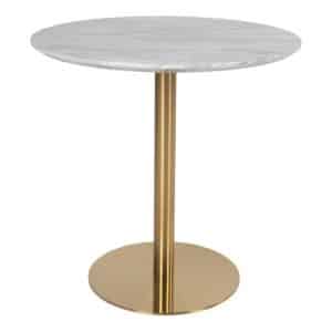 Spisebord med top i marmor look og ben i messing look ø90x75cm - 2201141