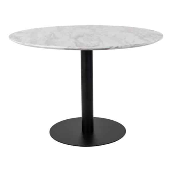 Spisebord med top i marmor look og sort ben ø110x75cm - 2201145