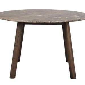 ROWICO Taransay spisebord, rund - brun marmor og brun eg (Ø125)