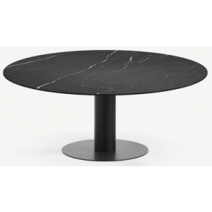 Tiele rundt spisebord i stål og keramik Ø120 cm - Sort/Nero Marquina
