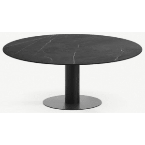Tiele rundt spisebord i stål og keramik Ø160 cm - Sort/Pietra Grey