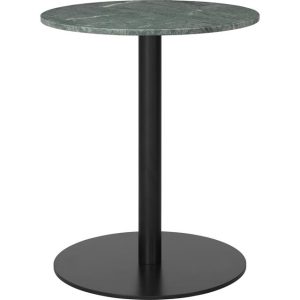 GUBI 1.0 Spisebord Rundt Ø60 cm M. Sort Base og Grøn Guatemala Marmor Top