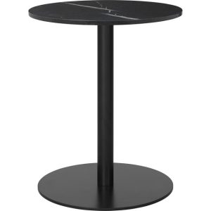 GUBI 1.0 Spisebord Rundt Ø60 cm M. Sort Base og Sort Marquina Marmor Top