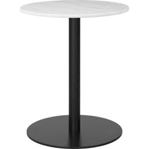 GUBI 1.0 Spisebord Rundt Ø60 cm M. Sort Base og Hvid Carrara Marmor Top