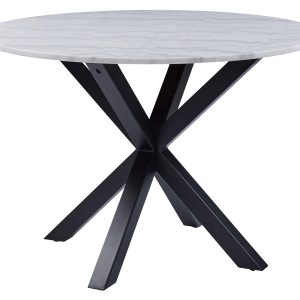 ACT NORDIC Heaven spisebord - hvid/sort marmor/metal, rund (Ø:110)