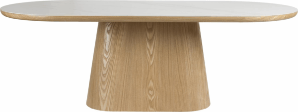 Spisebord Studio White Almira ovalt 200 x 90 cm natur marmor-mat MDF