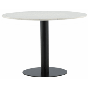 RAZZ Rundt spisebord i stål og marmor H75 x Ø106 cm - Sort/Hvid terrazzo