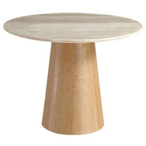 Saline spisebord marmor/træ natur 100x100x76cm