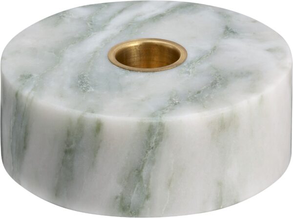 Marble Base Candleholder, Light Green, 3,5x10 cm