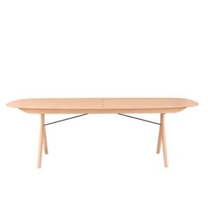 PBJ Corna super slim spisebord - 240 x 100 cm - Røget lakeret eg - Marmor laminat