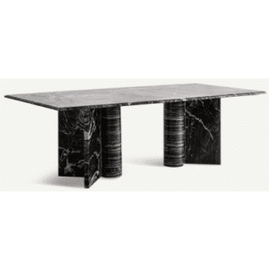 GAUTBY Spisebord i marmor 240 x 120 cm - Sort marmor