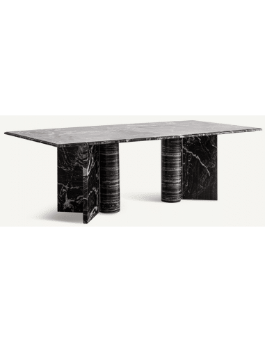 GAUTBY Spisebord i marmor 240 x 120 cm - Sort marmor