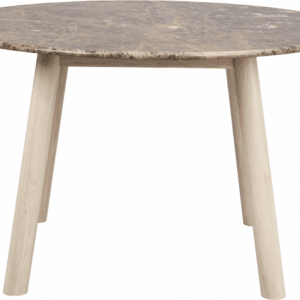 Rowico Taransay rundt spisebord i Spansk Emperador-marmor og hvidvasket egetræ Ø125 cm