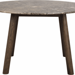 Spisebord Rowico Taransay rund Ø125 cm spansk brun Emperador marmor og FSC-egetræ