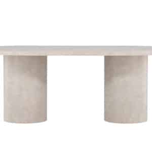 VENTURE DESIGN Narvik spisebord, oval - beige MDF med marmor look (100x200)