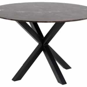 ACT NORDIC Heaven spisebord, rund - brun Emperador marmor og sort metal (Ø120)