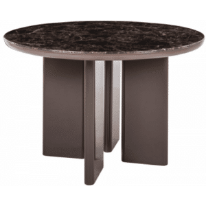 ALMUNDI Rundt spisebord i MDF og keramik Ø120 cm - Brun/Brun marmor