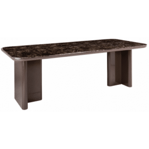 ALMUNDI Spisebord i MDF og keramik 230 x 100 cm - Brun/Brun marmor