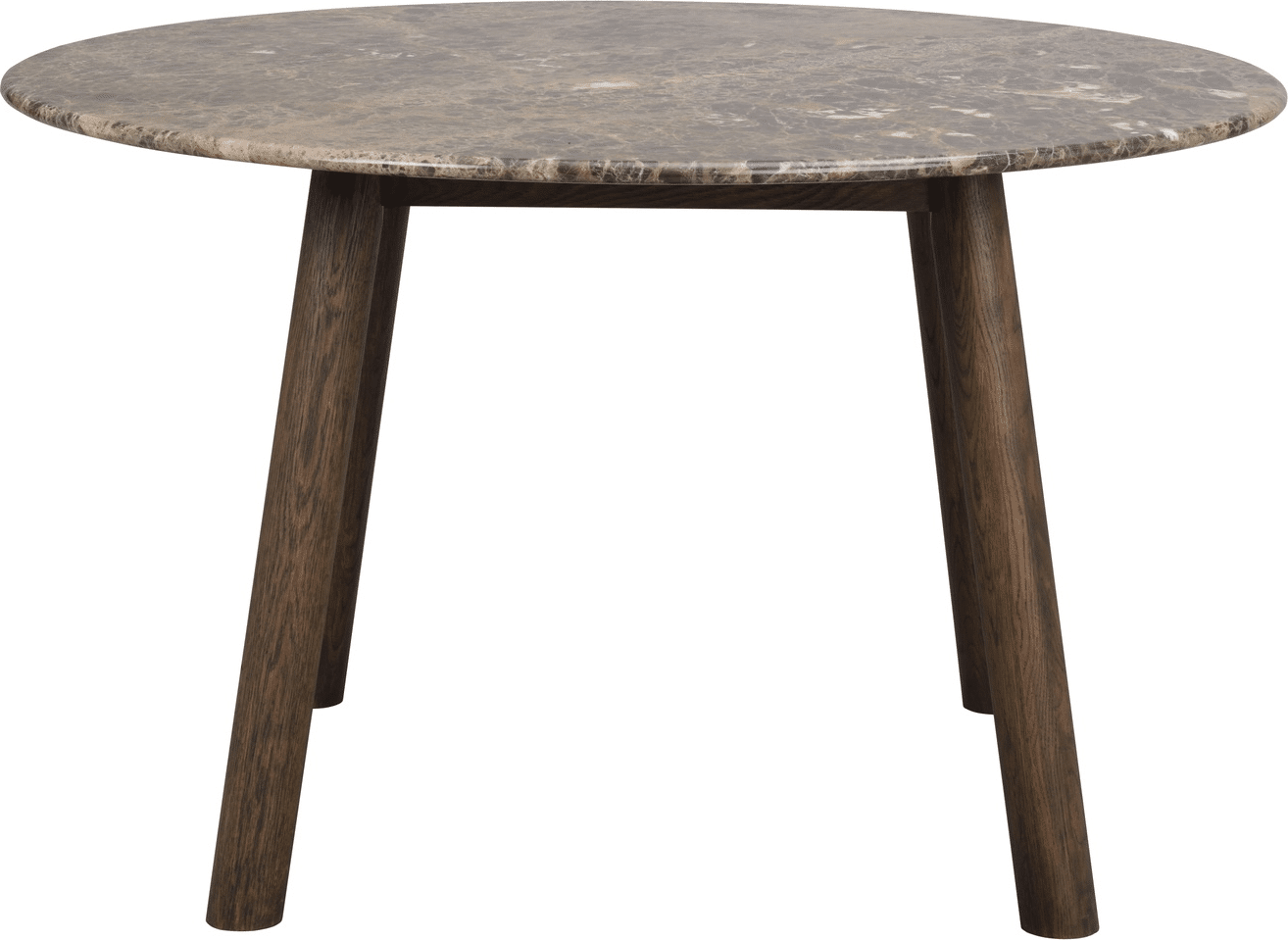 Spisebord Rowico Taransay rund Ø125 cm spansk brun Emperador marmor og FSC-egetræ