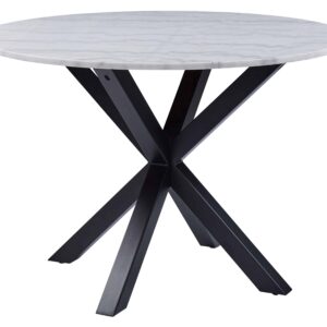 ACT NORDIC Heaven spisebord - hvid/sort marmor/metal, rund (Ø:110)