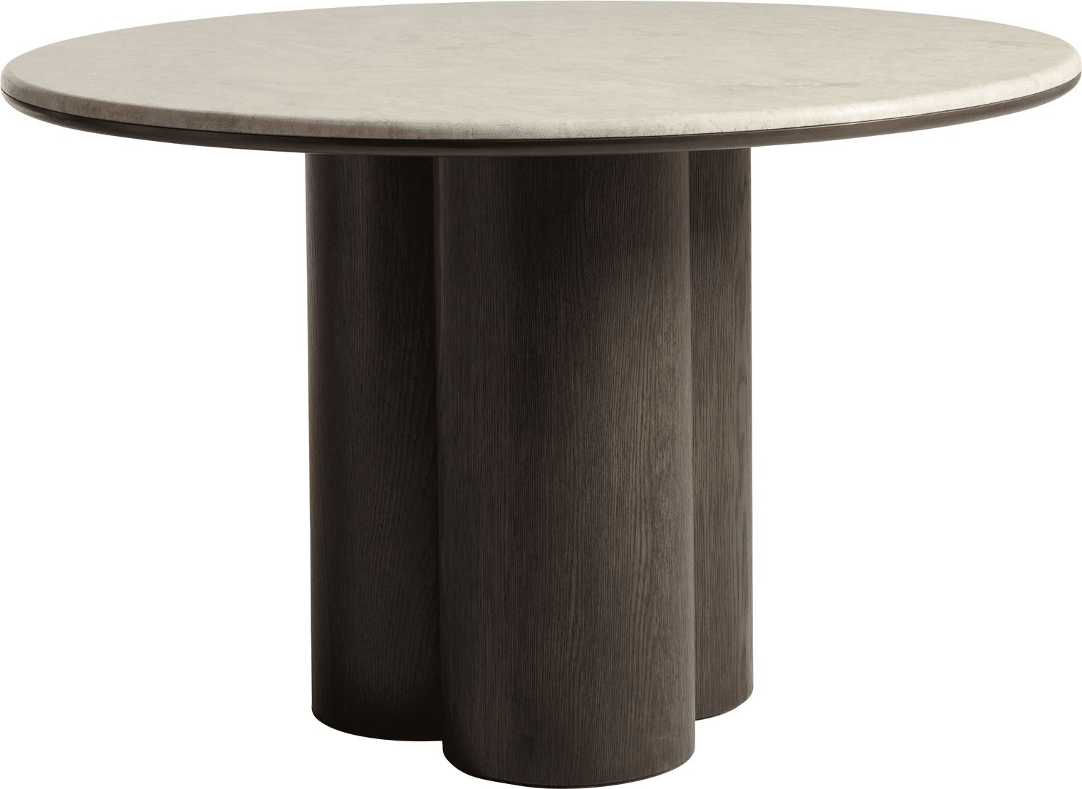 Rundt spisebord Nordique Design PIAZZE marmor og træ, lysgrå/mørk natur, Ø120 H75 cm